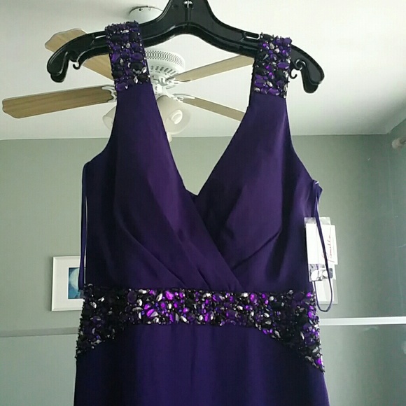 NWT Pamela Rolland Rich Purple Gown - Picture 2 of 8